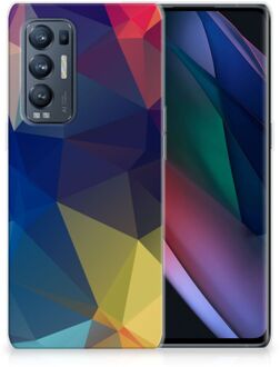 B2Ctelecom Telefoon Hoesje OPPO Find X3 Neo Siliconen Back Cover Polygon Dark