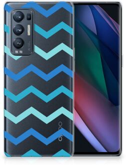 B2Ctelecom Telefoon Hoesje OPPO Find X3 Neo Siliconen Back Cover Zigzag Blauw