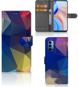 B2Ctelecom Telefoon Hoesje OPPO Reno 4 Pro 5G Bookcase Polygon Dark