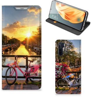 B2Ctelecom Telefoon Hoesje OPPO Reno3 | A91 Bookcase Amsterdamse Grachten