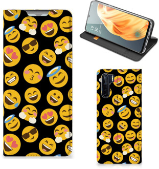 B2Ctelecom Telefoon Hoesje OPPO Reno3 | A91 Flip Cover Emoji