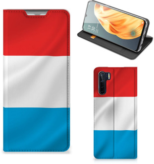 B2Ctelecom Telefoon Hoesje OPPO Reno3 | A91 Flip Cover Luxemburgse Vlag