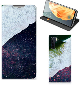 B2Ctelecom Telefoon Hoesje OPPO Reno3 | A91 Flip Cover Sea in Space