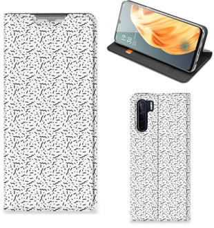 B2Ctelecom Telefoon Hoesje OPPO Reno3 | A91 Flipcase Stripes Dots