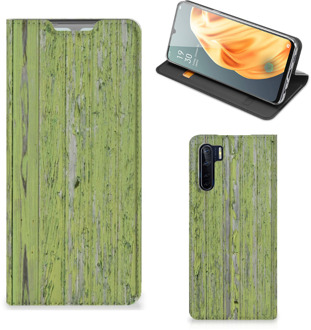 B2Ctelecom Telefoon Hoesje OPPO Reno3 | A91 Wallet Case Green Wood