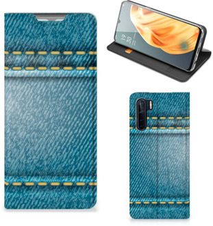 B2Ctelecom Telefoon Hoesje OPPO Reno3 | A91 Wallet Case Jeans