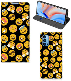 B2Ctelecom Telefoon Hoesje OPPO Reno4 Pro 5G Flip Cover Emoji