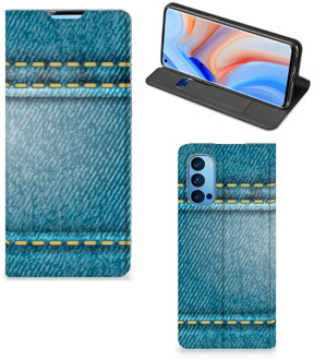 B2Ctelecom Telefoon Hoesje OPPO Reno4 Pro 5G Wallet Case Jeans