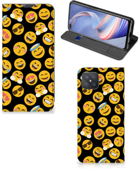 B2Ctelecom Telefoon Hoesje OPPO Reno4 Z 5G Flip Cover Emoji