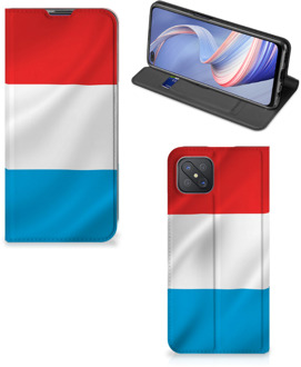 B2Ctelecom Telefoon Hoesje OPPO Reno4 Z 5G Flip Cover Luxemburgse Vlag