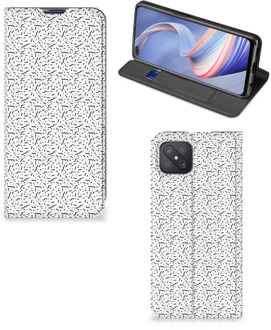 B2Ctelecom Telefoon Hoesje OPPO Reno4 Z 5G Flipcase Stripes Dots