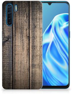 B2Ctelecom Telefoon Hoesje OPPP A91 Leuk TPU Back Cover Steigerhout