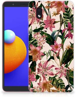 B2Ctelecom Telefoon Hoesje Samsung Galaxy A01 Core Leuk TPU Back Case Bloemen