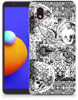 B2Ctelecom Telefoon Hoesje Samsung Galaxy A01 Core Silicone Back Case Skulls Angel