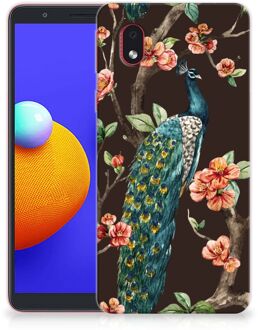 B2Ctelecom Telefoon Hoesje Samsung Galaxy A01 Core Siliconen Back Cover Pauw met Bloemen