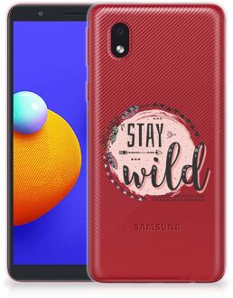 B2Ctelecom Telefoon Hoesje Samsung Galaxy A01 Core Siliconen Back Cover Transparant Boho Stay Wild