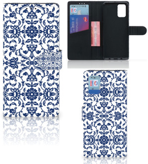 B2Ctelecom Telefoon Hoesje Samsung Galaxy A02s Flip Cover Samsung M02s Book Case Flower Blue