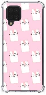 B2Ctelecom Telefoon Hoesje Samsung Galaxy A12 Back Cover Siliconen Hoesje met transparante rand Sleeping Cats