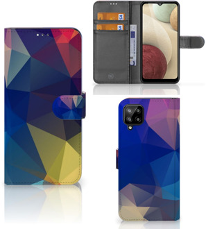 B2Ctelecom Telefoon Hoesje Samsung Galaxy A12 Bookcase Polygon Dark