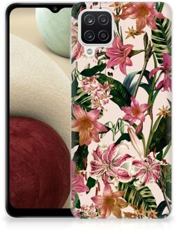 B2Ctelecom Telefoon Hoesje Samsung Galaxy A12 Leuk TPU Back Case Bloemen