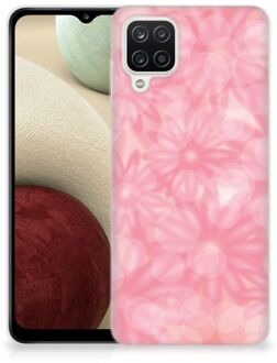 B2Ctelecom Telefoon Hoesje Samsung Galaxy A12 Silicone Back Case Lente Bloemen