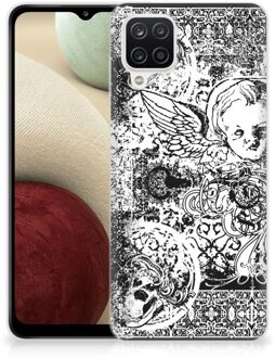 B2Ctelecom Telefoon Hoesje Samsung Galaxy A12 Silicone Back Case Skulls Angel