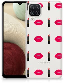 B2Ctelecom Telefoon Hoesje Samsung Galaxy A12 Silicone Hoesje Doorzichtig Lipstick Kiss