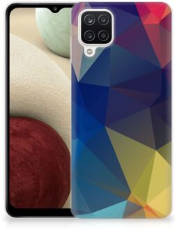 B2Ctelecom Telefoon Hoesje Samsung Galaxy A12 Siliconen Back Cover Polygon Dark