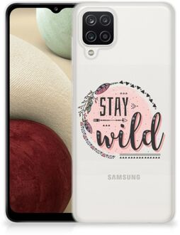 B2Ctelecom Telefoon Hoesje Samsung Galaxy A12 Siliconen Back Cover Transparant Boho Stay Wild