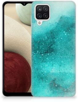 B2Ctelecom Telefoon Hoesje Samsung Galaxy A12 Siliconen Hoesje Painting Blue