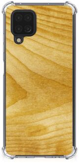 B2Ctelecom Telefoon Hoesje Samsung Galaxy A12 Telefoonhoesje met foto met transparante rand Licht Hout