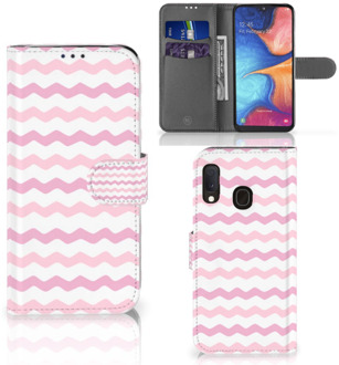 B2Ctelecom Telefoon Hoesje Samsung Galaxy A20e Telefoon Hoesje Waves Roze