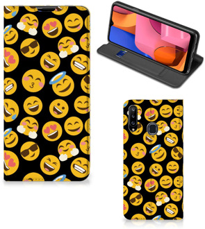 B2Ctelecom Telefoon Hoesje Samsung Galaxy A20s Flip Cover Emoji