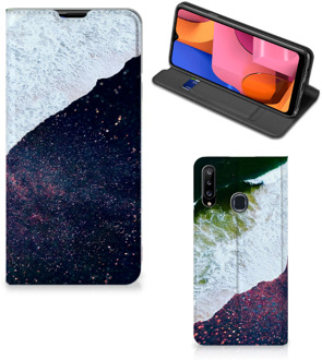 B2Ctelecom Telefoon Hoesje Samsung Galaxy A20s Flip Cover Sea in Space