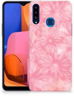 B2Ctelecom Telefoon Hoesje Samsung Galaxy A20s Silicone Back Case Lente Bloemen