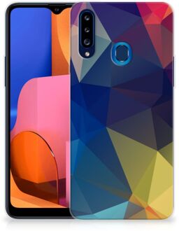 B2Ctelecom Telefoon Hoesje Samsung Galaxy A20s Siliconen Back Cover Polygon Dark