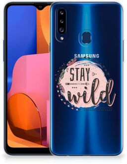 B2Ctelecom Telefoon Hoesje Samsung Galaxy A20s Siliconen Back Cover Transparant Boho Stay Wild