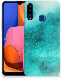 B2Ctelecom Telefoon Hoesje Samsung Galaxy A20s Siliconen Hoesje Painting Blue