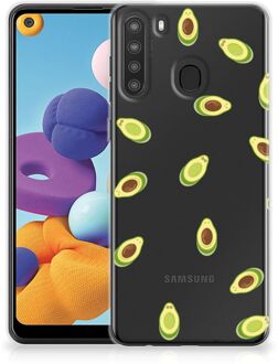 B2Ctelecom Telefoon Hoesje Samsung Galaxy A21 Siliconen Hoesje met Foto Avocado