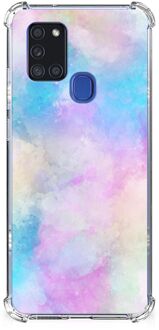 B2Ctelecom Telefoon Hoesje Samsung Galaxy A21s Anti Shock Hoesje met transparante rand Watercolor Light