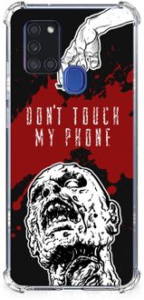 B2Ctelecom Telefoon Hoesje Samsung Galaxy A21s Backcover Soft Siliconen Hoesje met transparante rand Zombie Blood