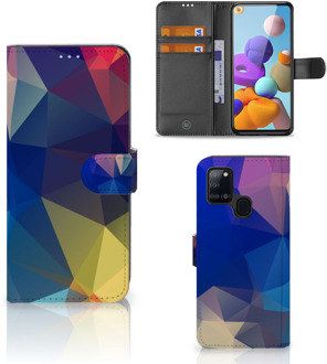 B2Ctelecom Telefoon Hoesje Samsung Galaxy A21s Bookcase Polygon Dark