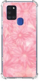 B2Ctelecom Telefoon Hoesje Samsung Galaxy A21s Case Anti-shock met transparante rand Lente Bloemen