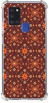 B2Ctelecom Telefoon Hoesje Samsung Galaxy A21s GSM Hoesje met transparante rand Batik Brown