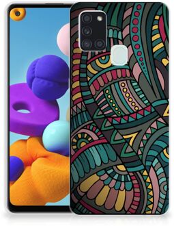 B2Ctelecom Telefoon Hoesje Samsung Galaxy A21s Hoesje Bumper Aztec