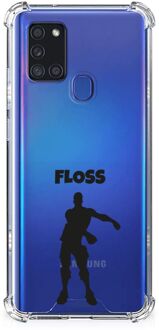 B2Ctelecom Telefoon Hoesje Samsung Galaxy A21s Leuk Hoesje met transparante rand Floss Fortnite