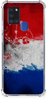 B2Ctelecom Telefoon Hoesje Samsung Galaxy A21s Leuk Hoesje met transparante rand Nederlandse Vlag