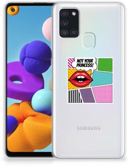 B2Ctelecom Telefoon Hoesje Samsung Galaxy A21s Silicone Back Case Popart Princess