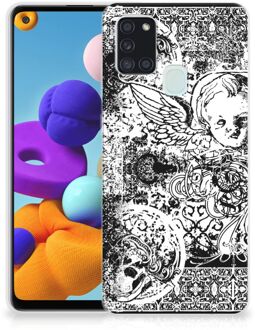 B2Ctelecom Telefoon Hoesje Samsung Galaxy A21s Silicone Back Case Skulls Angel