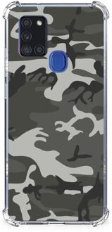 B2Ctelecom Telefoon Hoesje Samsung Galaxy A21s Smartphone hoesje met doorzichtige rand Army Light